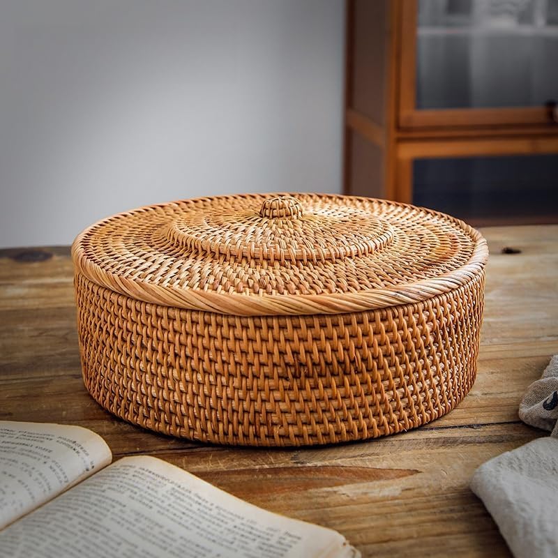 Rattan Basket / Rattan Storage Bin for Shlef or Table
