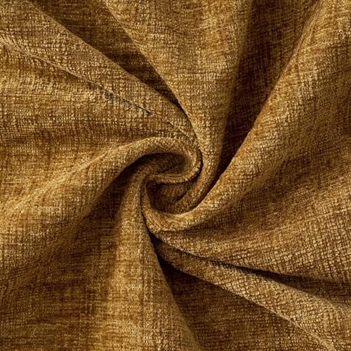 MIULEE Soft Chenille Throw Pillow Covers Mustard 20x20 Inch Pack of 2