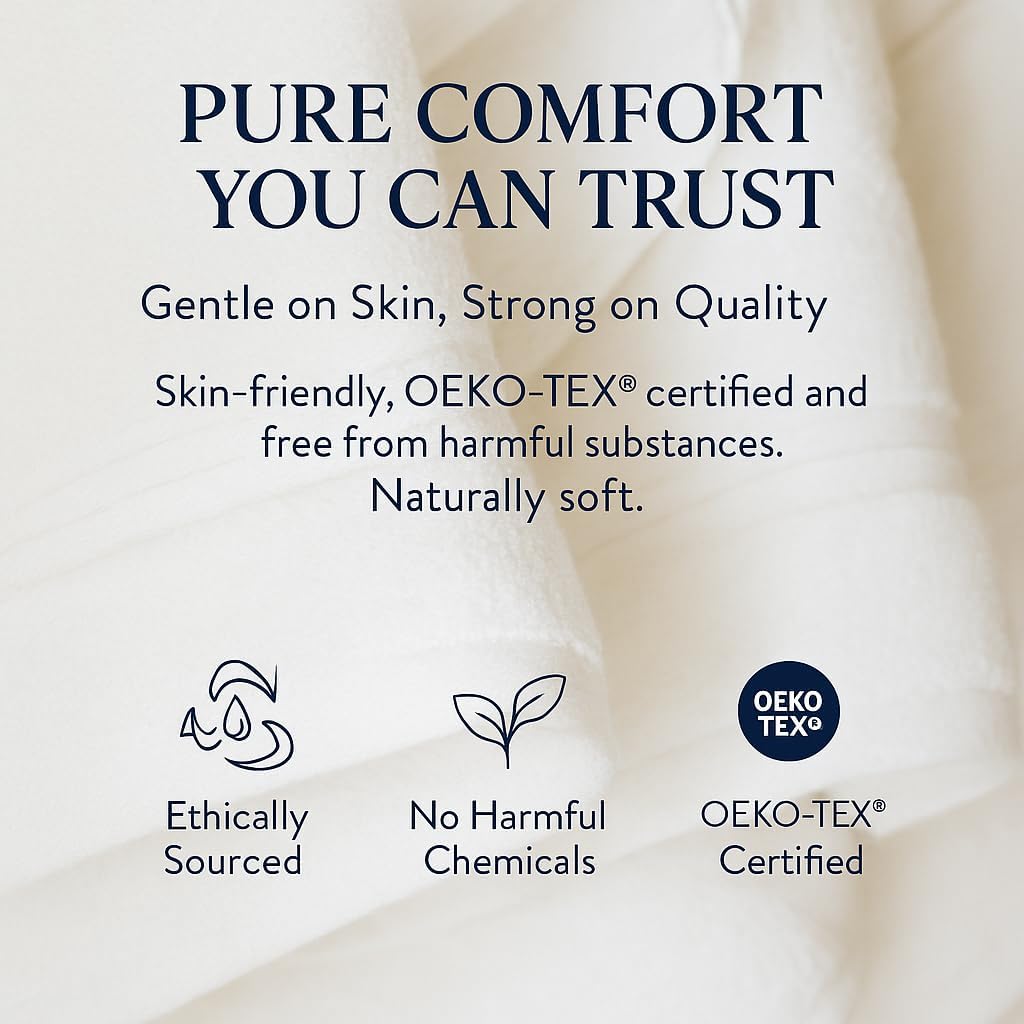 Milara Turkish Cotton Hand Towels 2-Pack, White, 700 GSM, 16x30 in | Soft, absorbent Turkish combed cotton with reduced