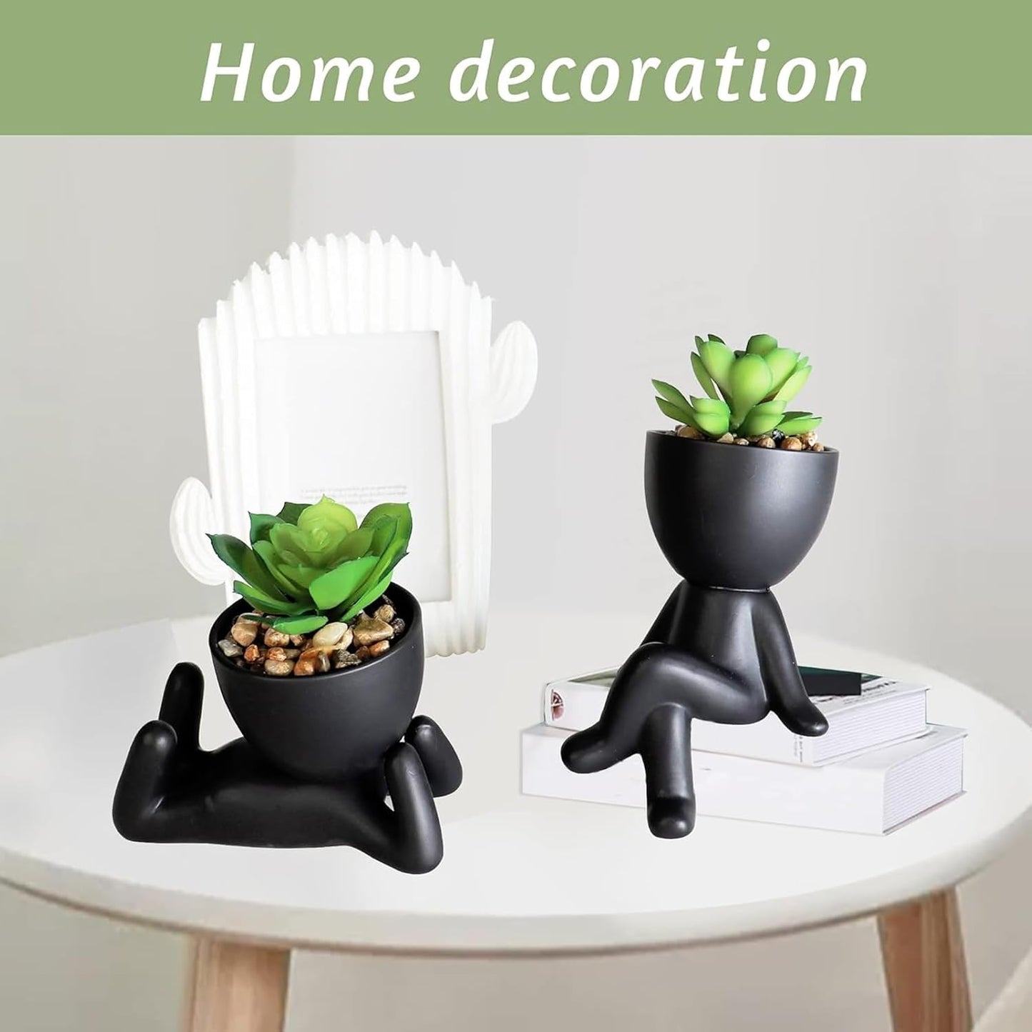 Artificial Succulent Plants / Black / Set of 3