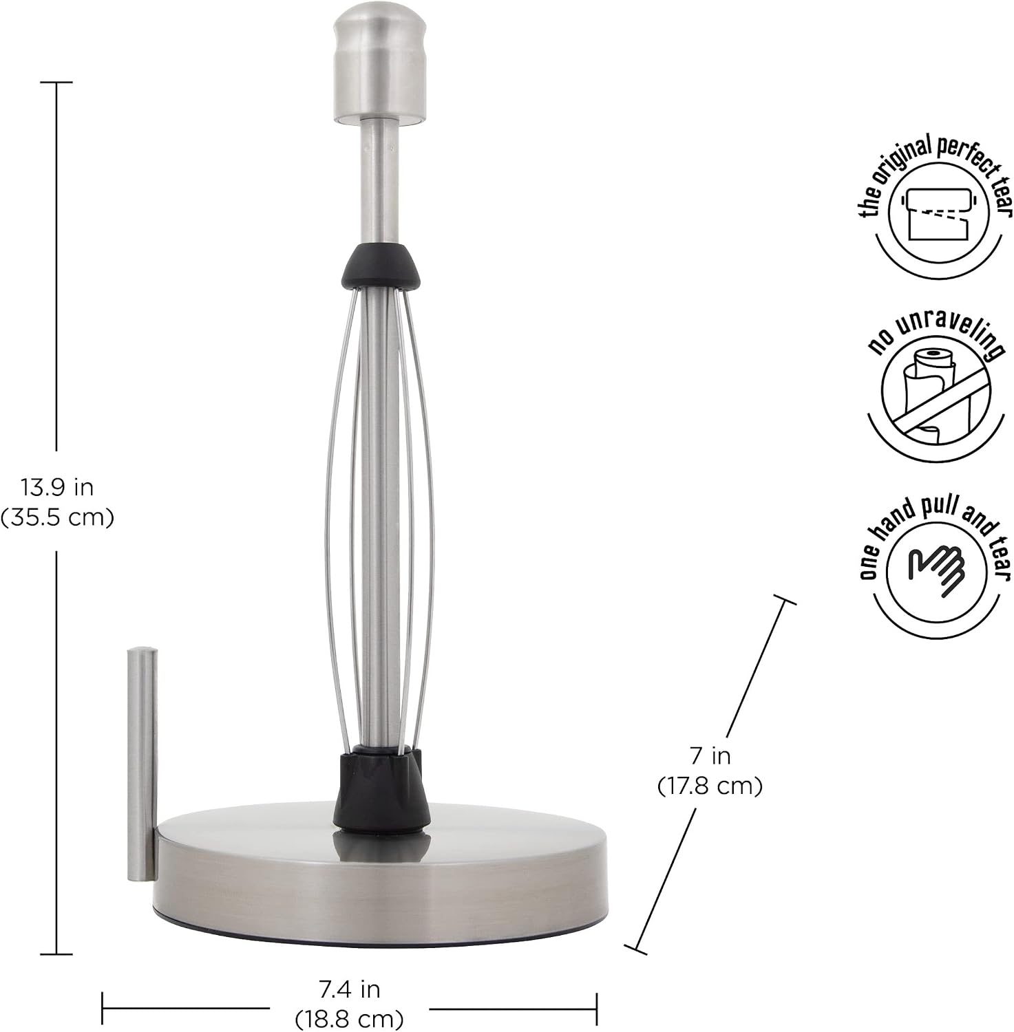 Kamenstein Perfect Tear Paper Towel Holder, 13-Inch, Silver