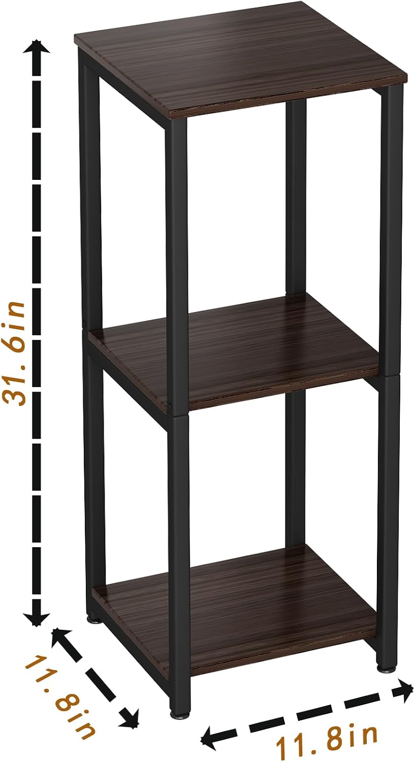 3 Tier Plant Stand Indoor Corner Tall Square Shape Plant Shelf | Modern Metal MDF board Flower Storage,Suitable tight