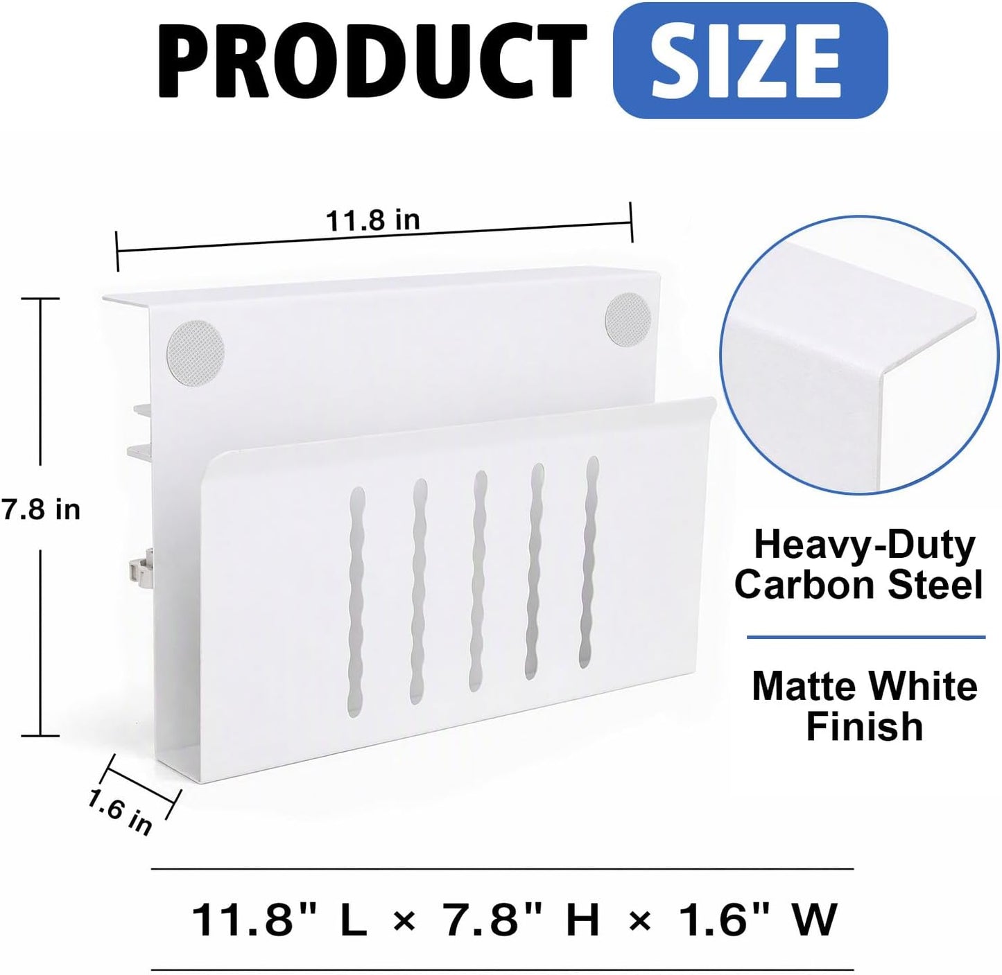 LUKETURE Desk Side Storage, Steel Side Desk Organizer, No Drill Laptop Holder, Clamp on Laptop Mount with Pen Holder