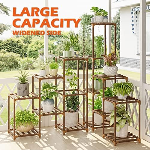 Bamworld Plant Stand Indoor Corner Plant Shelf Outdoor Flower Shelves Wooden Plant Stands Garden Wood Plant Holder Rack