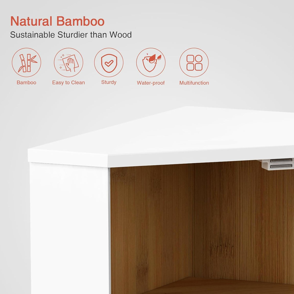 Goozii White Corner Bread Box for Kitchen Countertop, 2 Tier Breadbox for Sourdough Loaf, Modern Bread Storage