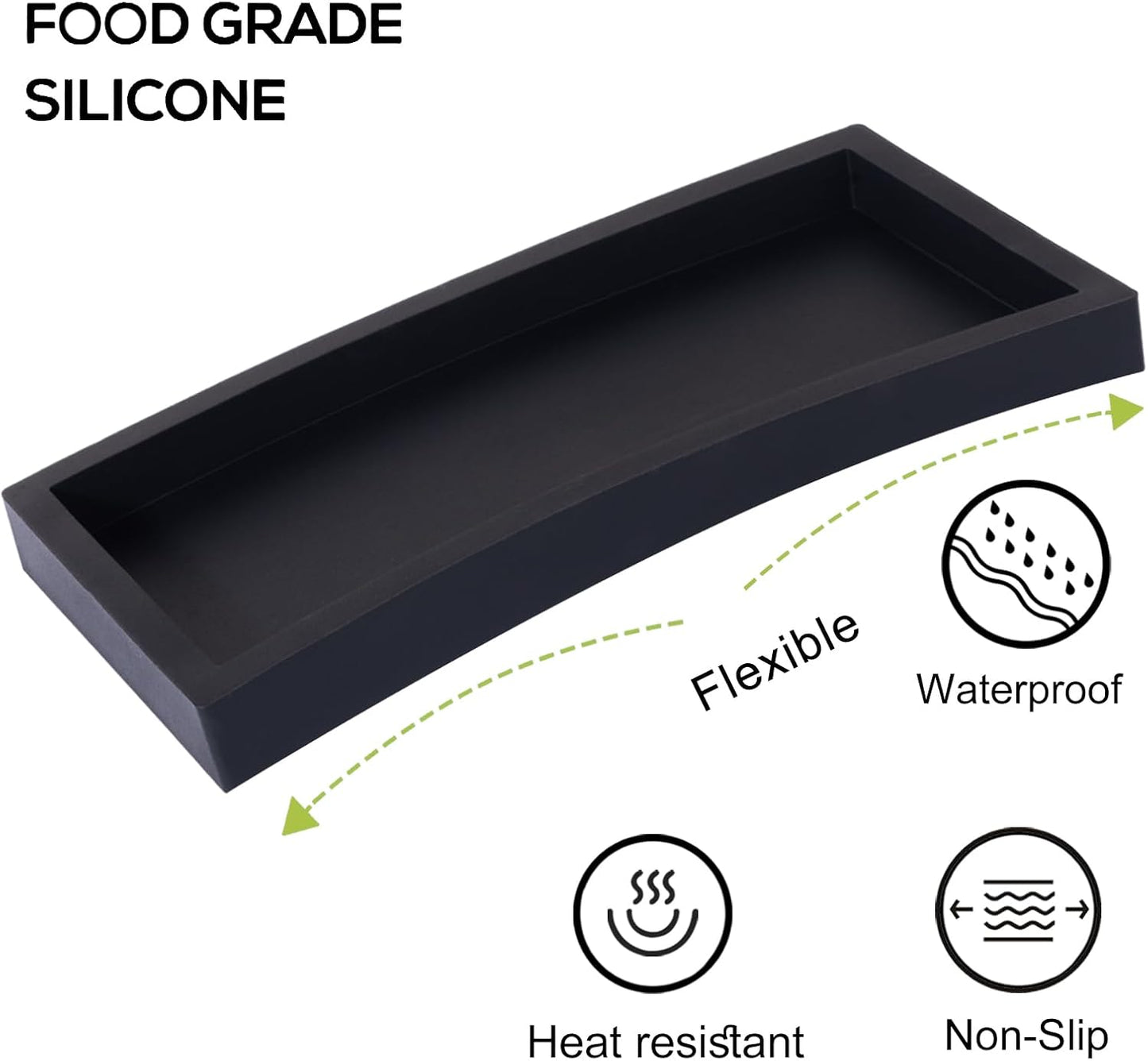 Slicone Vanity Trays / Black / 9.8 x 4.7