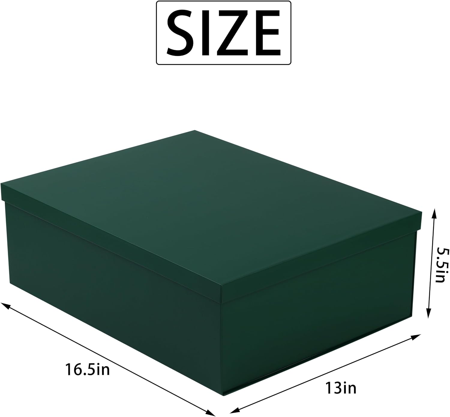 Gift Boxes / Large Gift Box / Green / 1 Count / 16.5 x 13 x 5.5