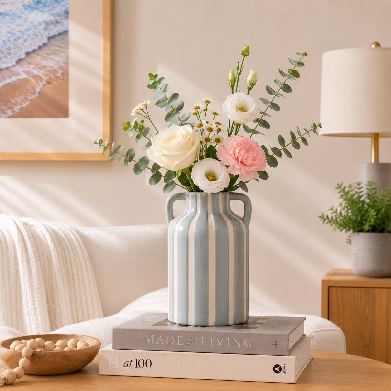 Grey Ceramic Vase / Grey and White 1