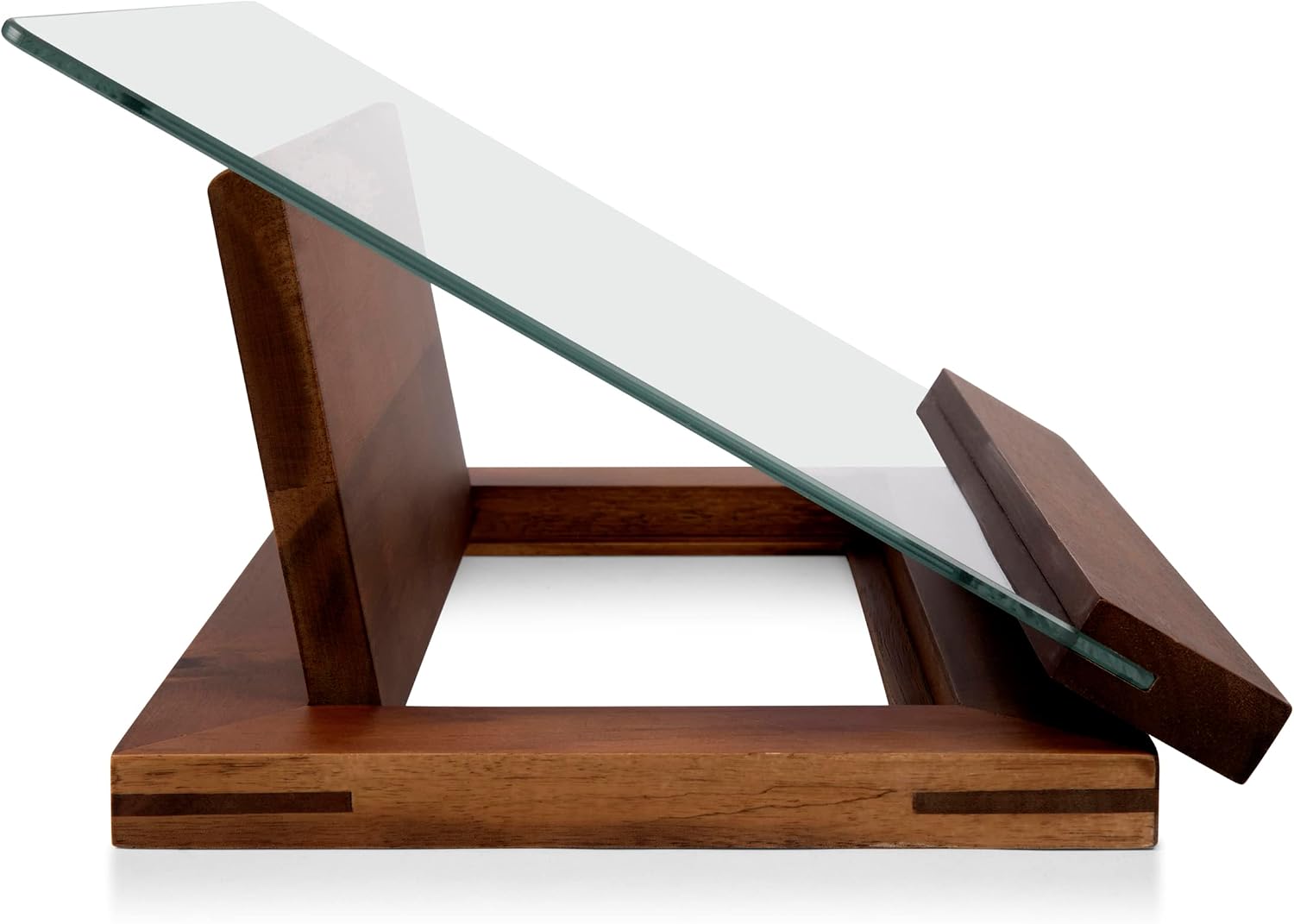 PICNIC TIME Fabio Viviani Prodigio Cookbook Stand with Tempered Glass, Recipe Stand, Kitchen Cookbook Holder, (Acacia