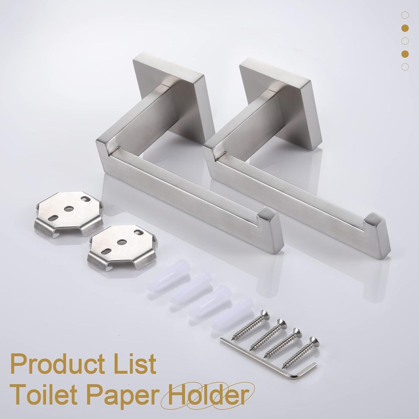 KOKOSIRI Toilet Paper Roll Holder Brushed Nickel Toilet Paper Holder Stainless Steel for Kitchen Bathroom Dispenser