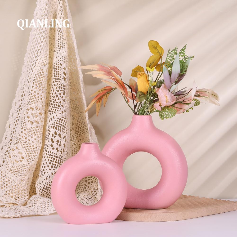 Modern Vases for Centerpieces / Pink / Set of 2