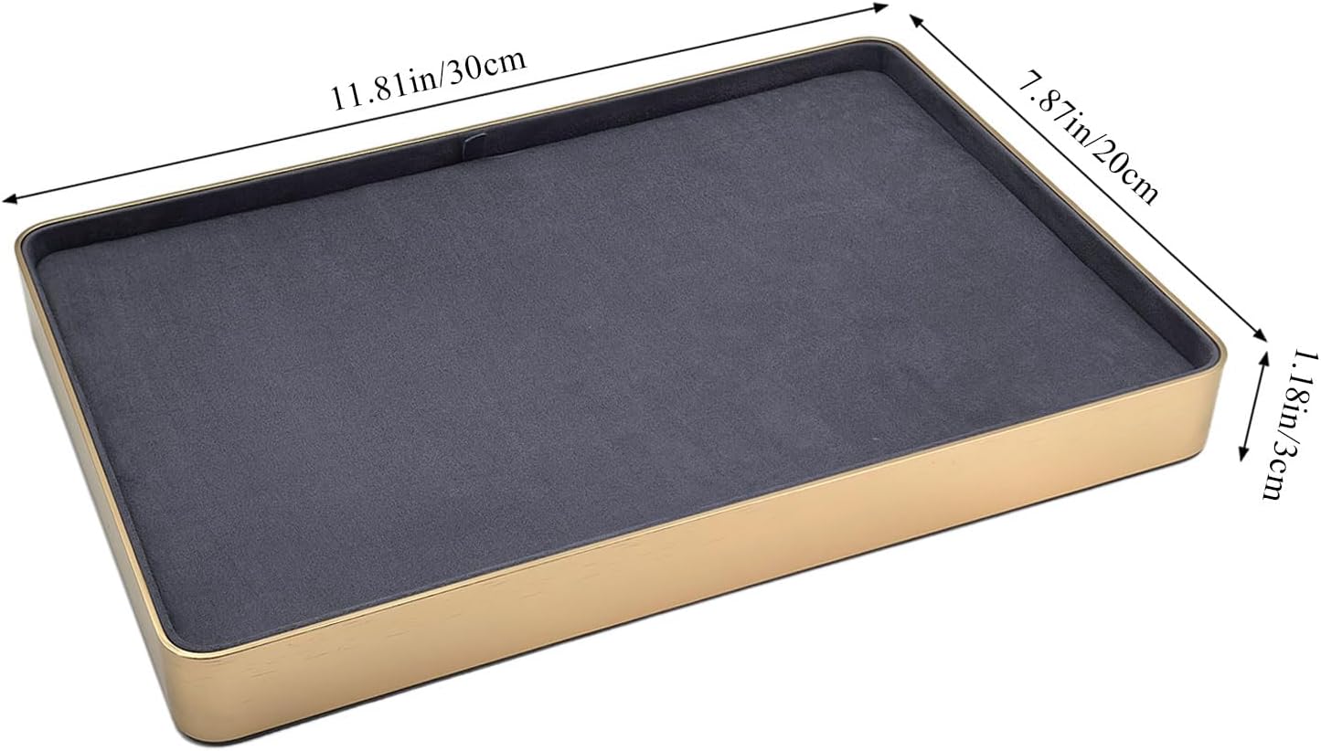 Metal Jewelry Tray, Valet Tray, Bedside Table and Desktop Organizer. It is Stackable and can be Used to Display