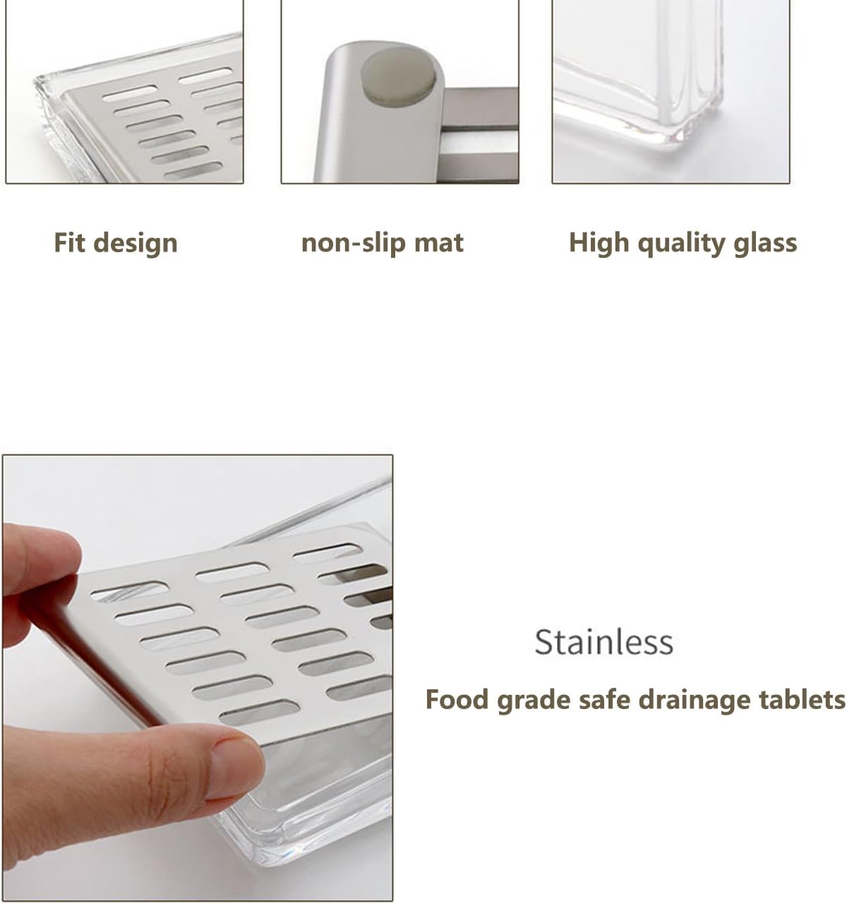 SUS304 Stainless Steel Tray Rectangular Soap Holder / Gold