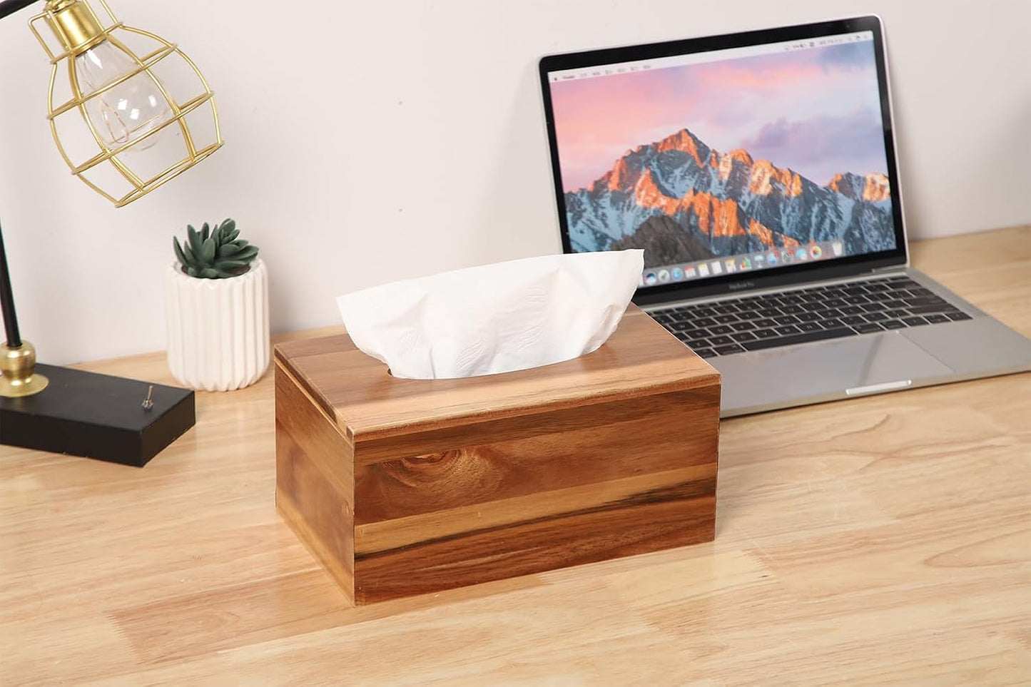 Acacia Wood Tissue Box Cover Rectangle / Acacia-rectangle