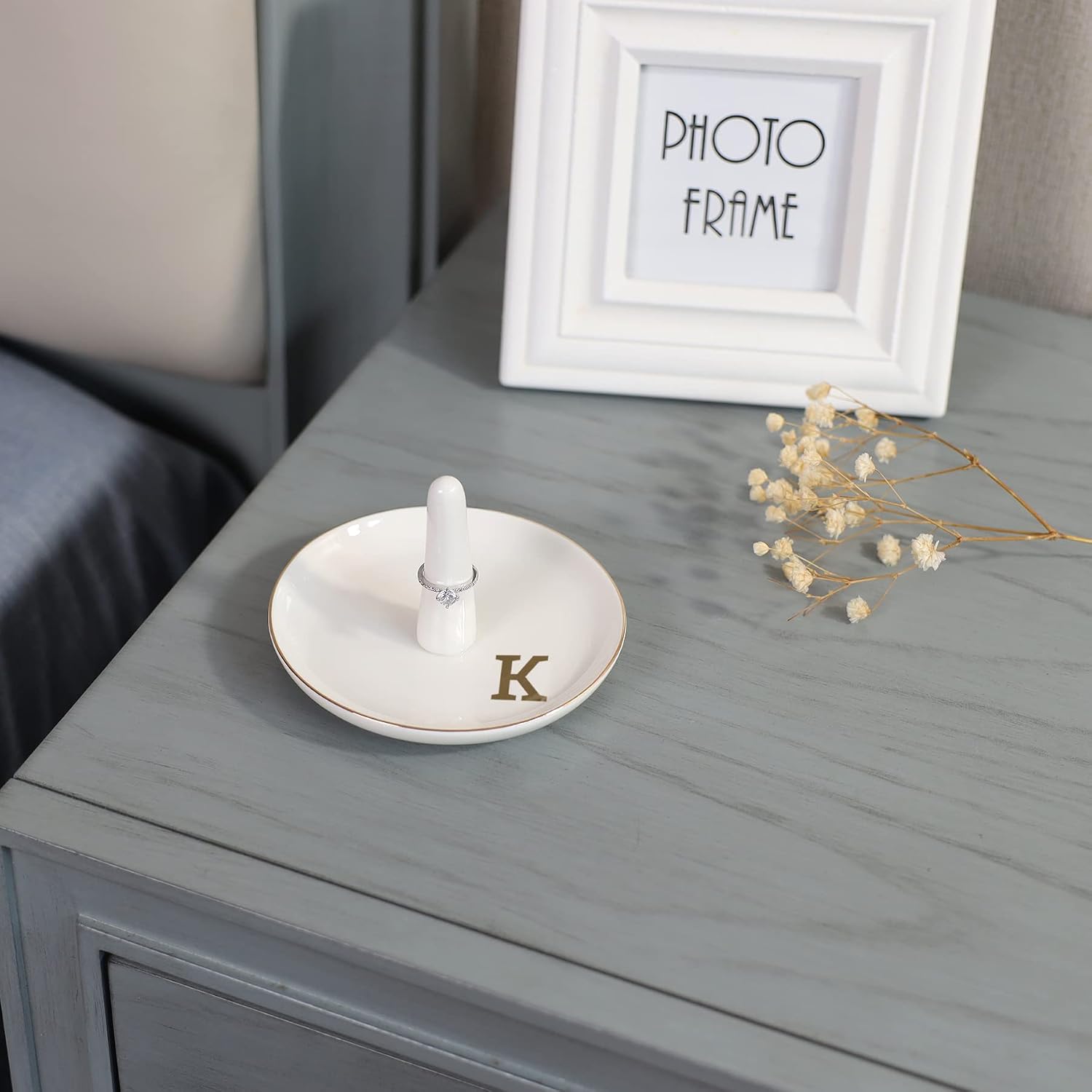 Initials Ring Holder Jewery Tray / K
