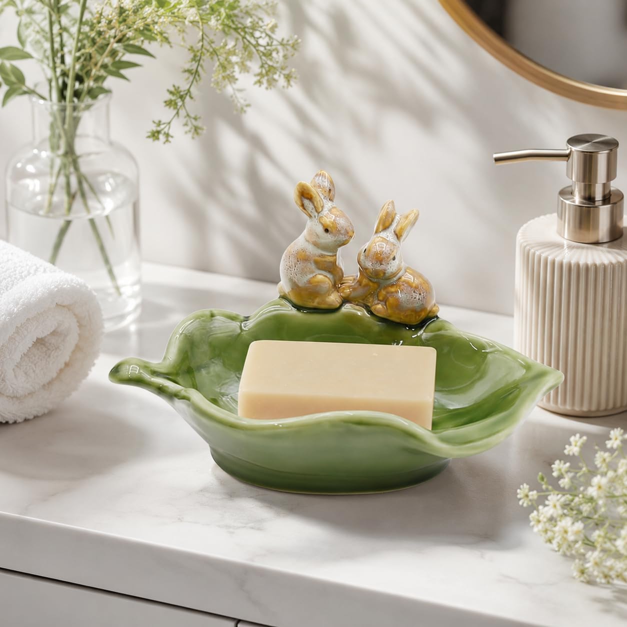 Sponge Holder / Key Bowl & Jewelry Tray / Green