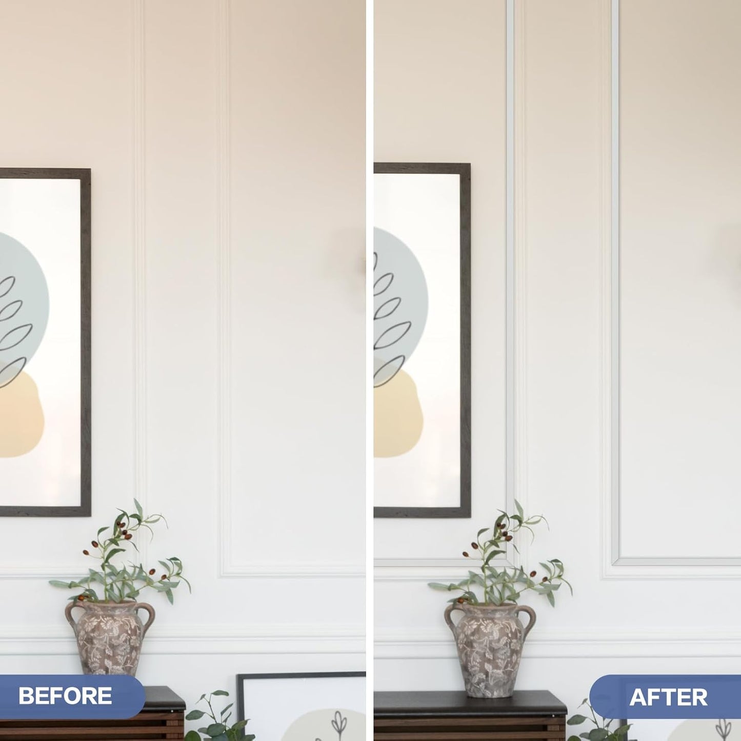 Mirror Frame / x Waterproof Molding Trim / 10 Ft / White / 0.8 x 10