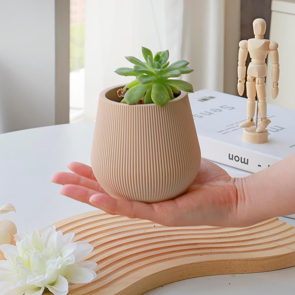 Small Boho Vase / Desert Tan / White