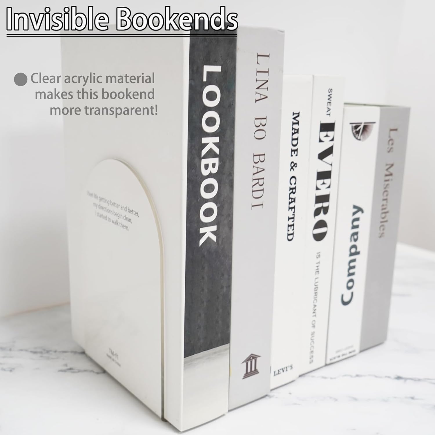 Acrylic Bookends / Book / 3.93 x 4.72 x 7.08 / Th:3mm/0.12 / Clear / Set of 6
