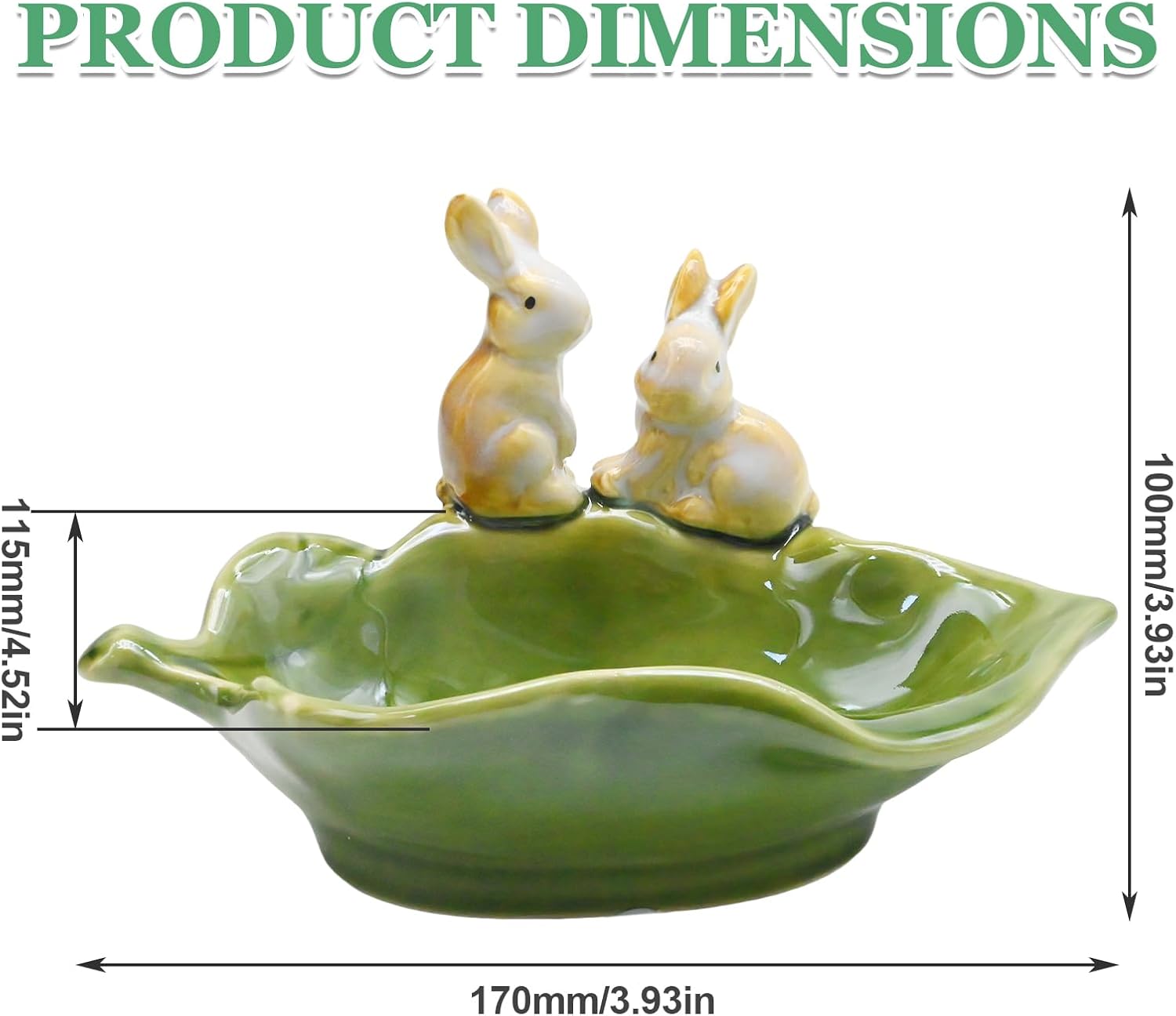 Decorative Bunny Holder for Sponges & Jewelry / Green
