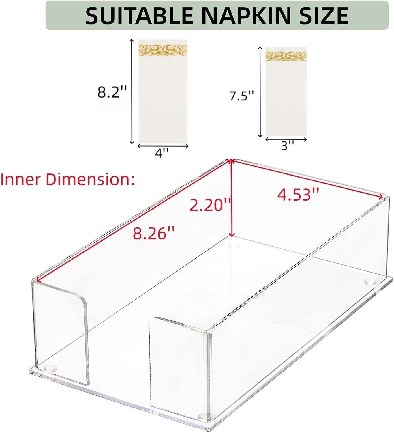 Acrylic Napkin Holder / Clear / Set of 2