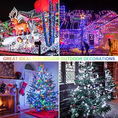 JMEXSUSS 2 Pack 100 LED Color Changing Christmas Lights Outdoor Waterproof