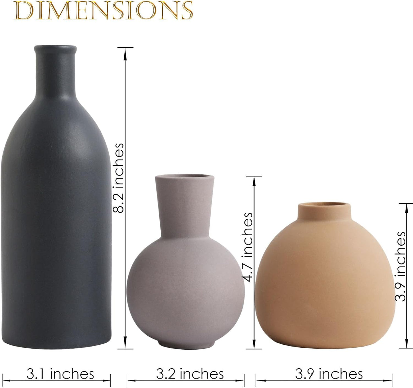 Ceramic Vase / Handcrafted Ceramic Vases / Set B / Set of 3