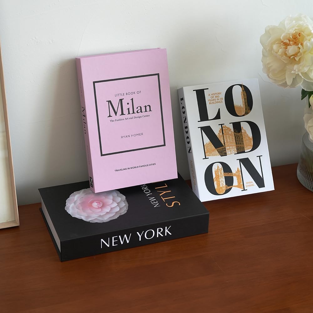 Faux Decorative Books / 3-mix-milannewyorklondon / Set of 3