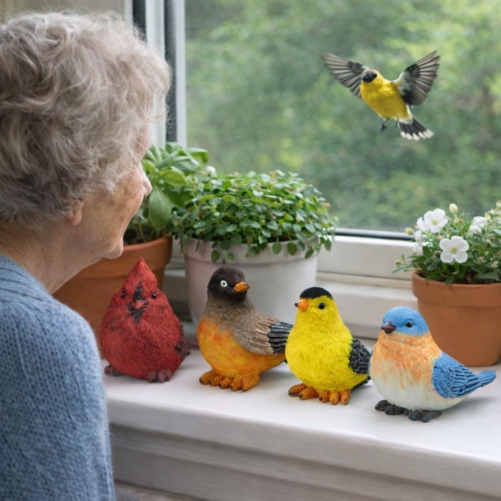 Decorative Bird Statues / Set of 4