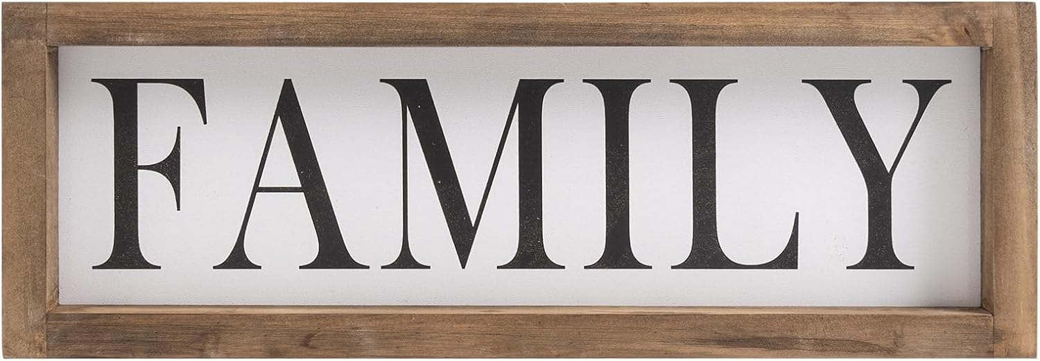 Wood Frame Family Wall Decor / White-family