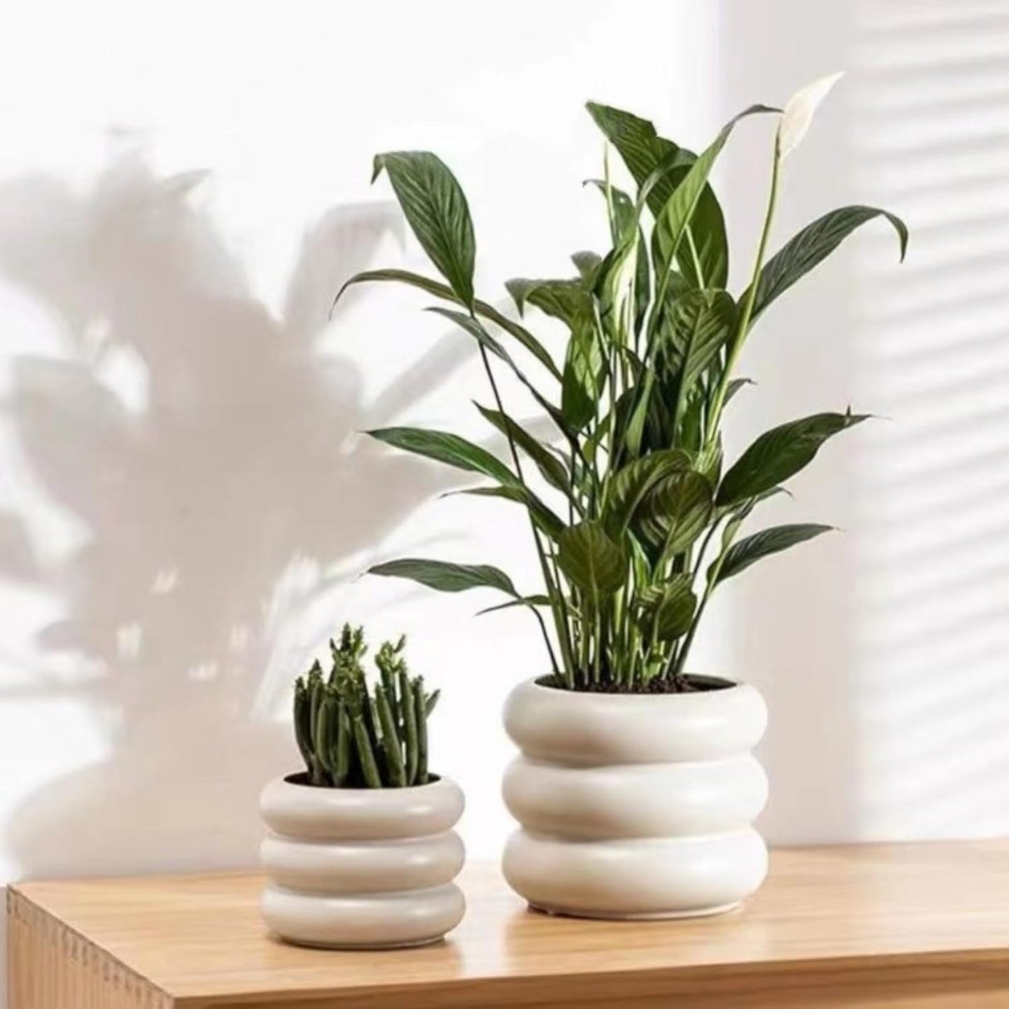 Ceramic Plant Pot Indoor / Beige / 6.5inch
