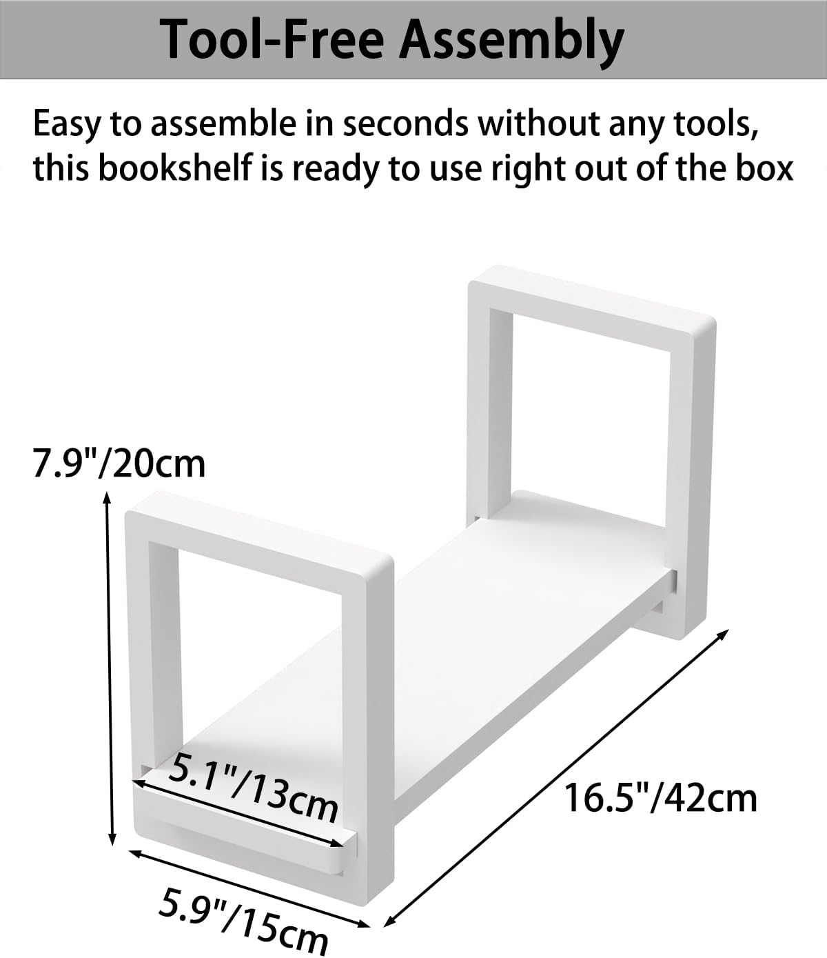 100% Solid Wood Adjustable Desktop Bookshelf, Retro Tabletop Bookshelf, Desk Shelf for Living Room, Home, Office