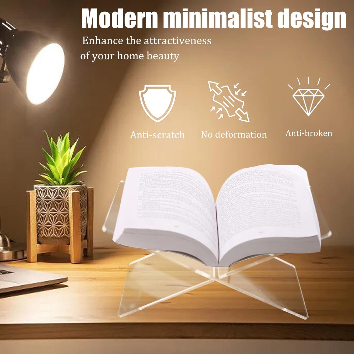 Acrylic Book Stand Cookbook Display Holder / Clear