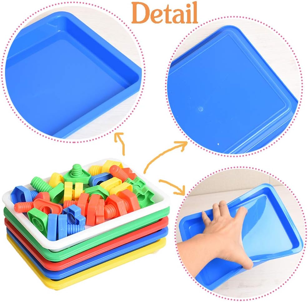 Plastic Art Trays for Adult Crafts / Multicolor / Set of 10