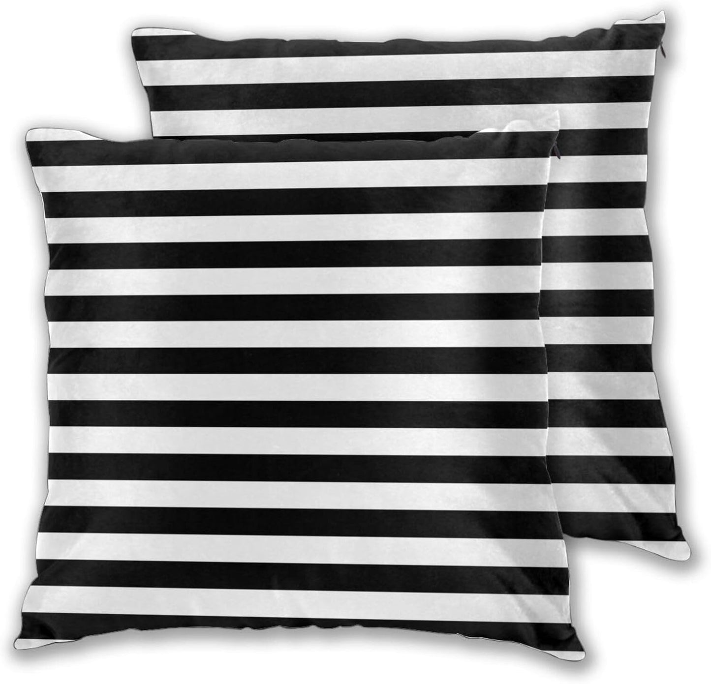 Throw Pillow Covers Pillow Cases Decoration Cushion Cover / Stripe Black White / 18 x 18 / Set of 2
