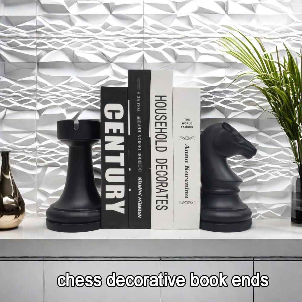 Decorative Book Ends Modern Bookends Stoppers / Black