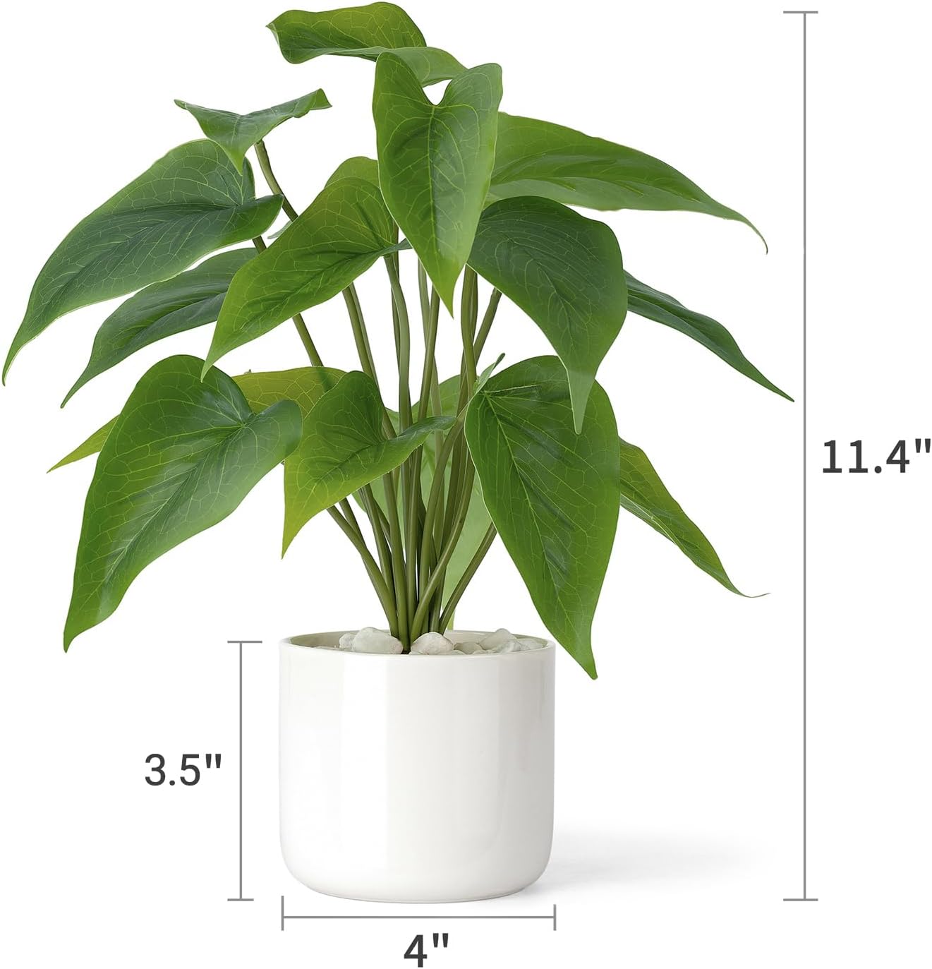 Fake Plants in Ceramic Pot / White / Small