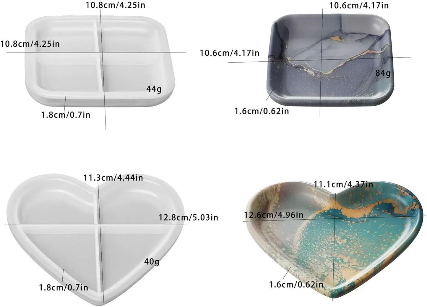 Resin Tray Mold / Set of 4