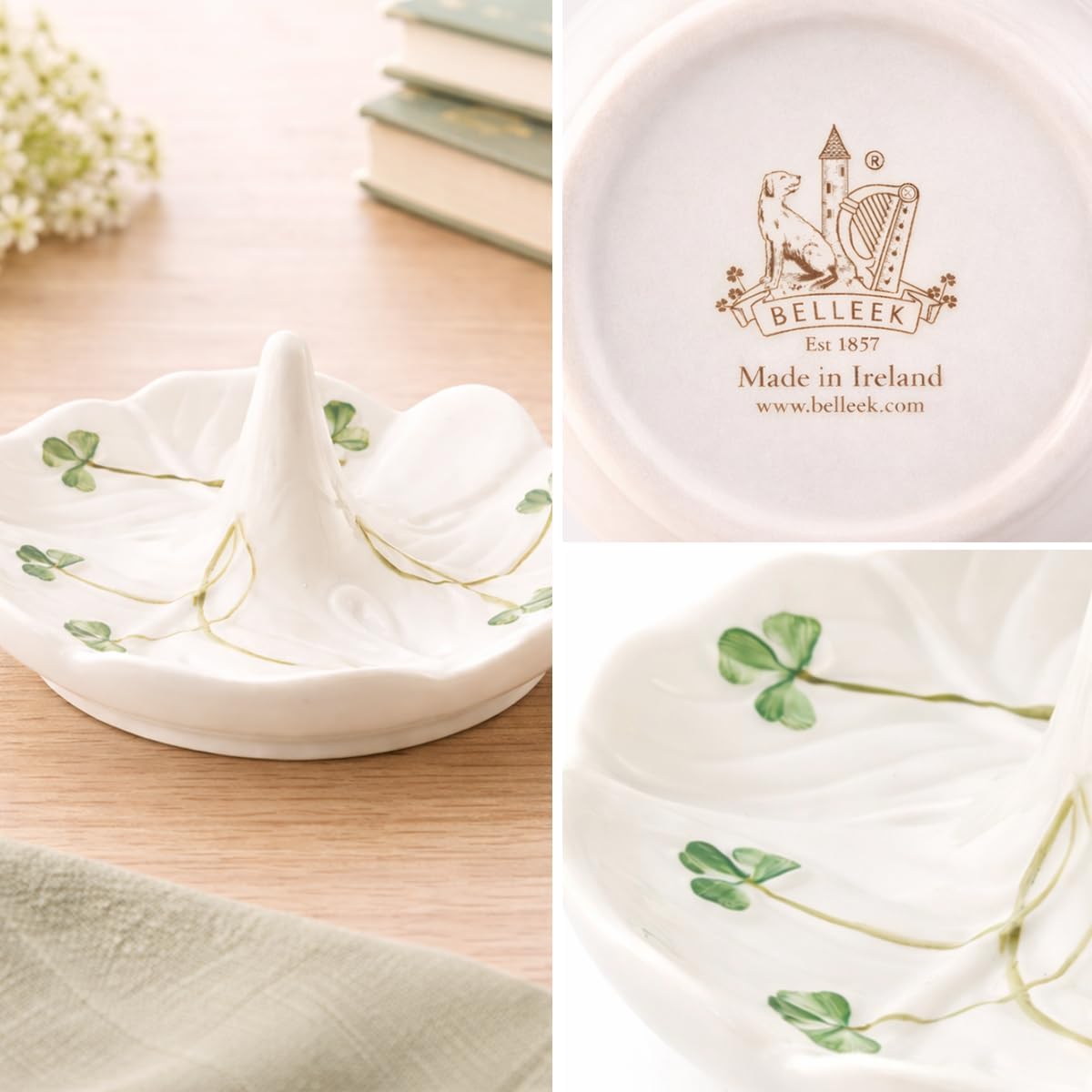 Shamrock 4.4- Ring Holder Dish / White