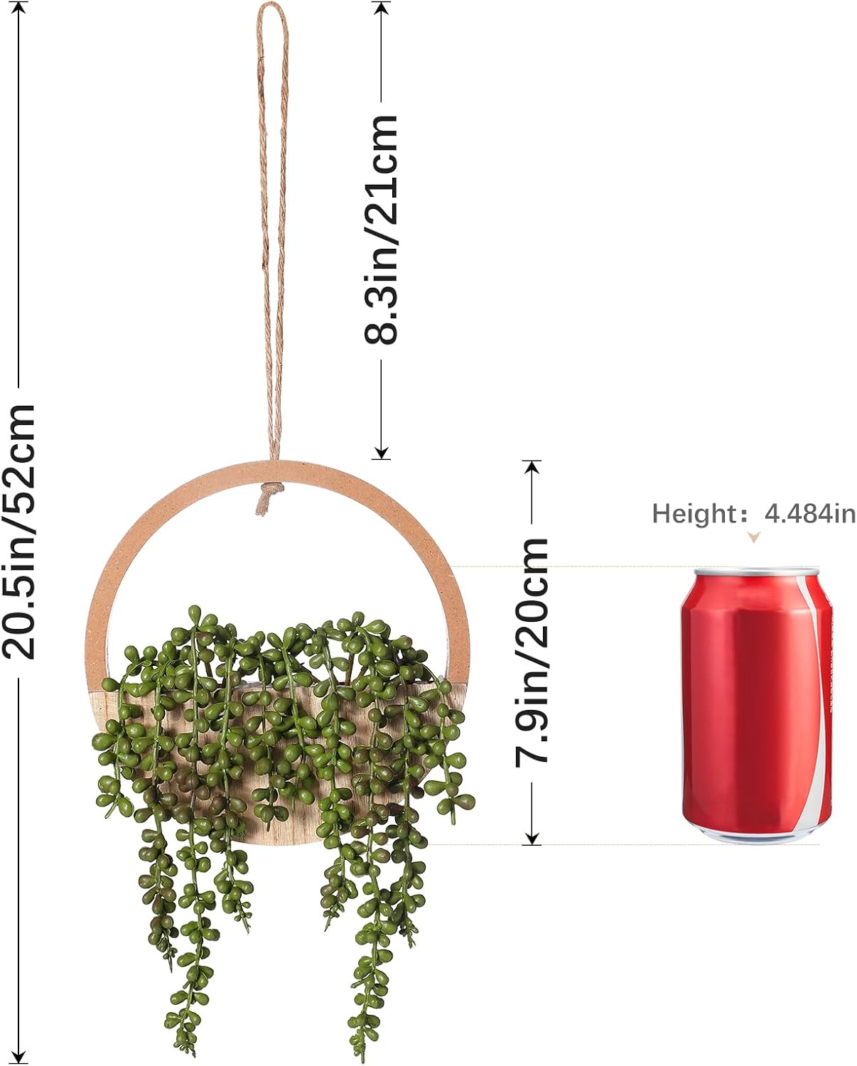Fake Hanging Plants Artificial Succulents Hanging Planter Artificial String / Wooden / Set of 2