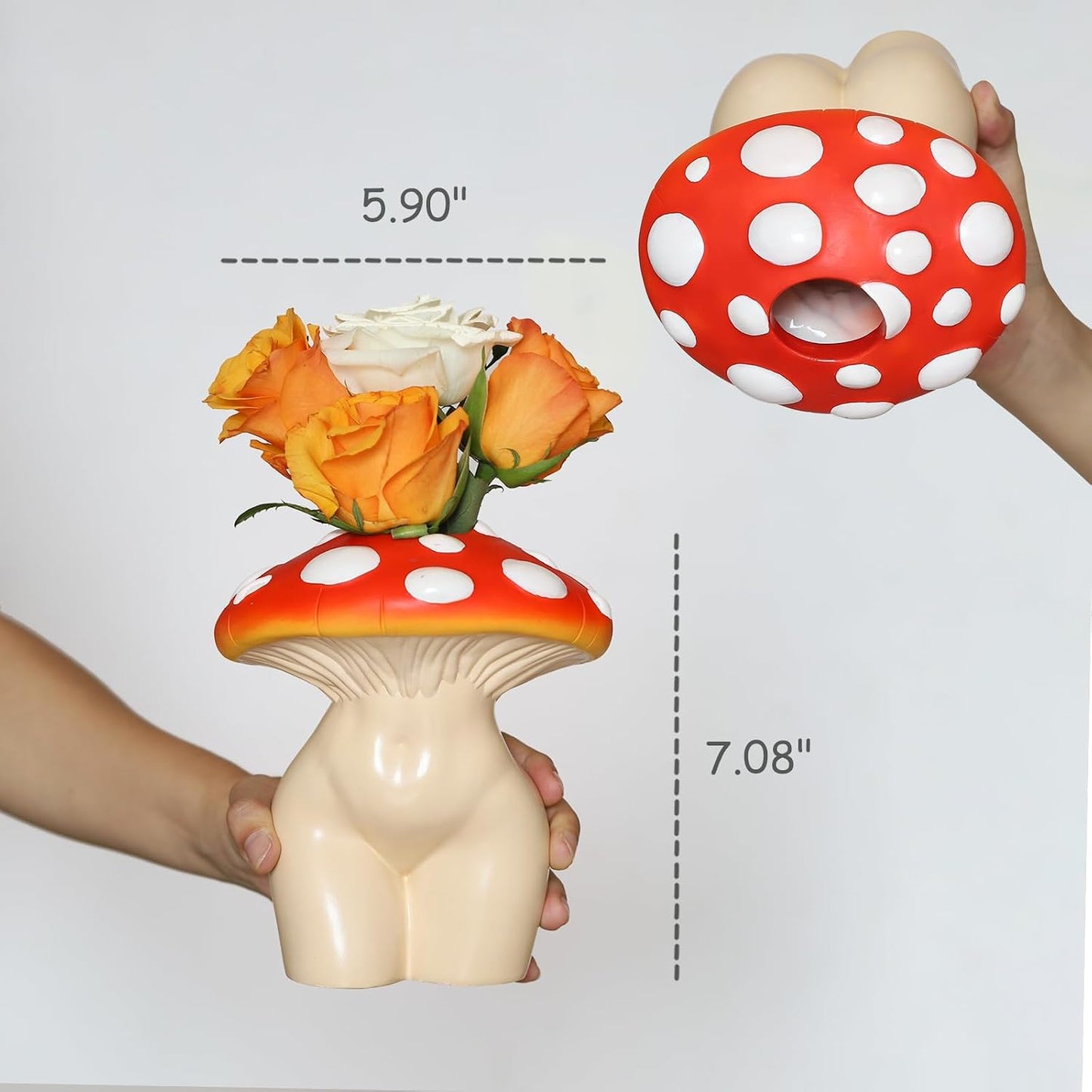 Mushroom Lady Body Vase for Flower / Gradient Bronze / Medium