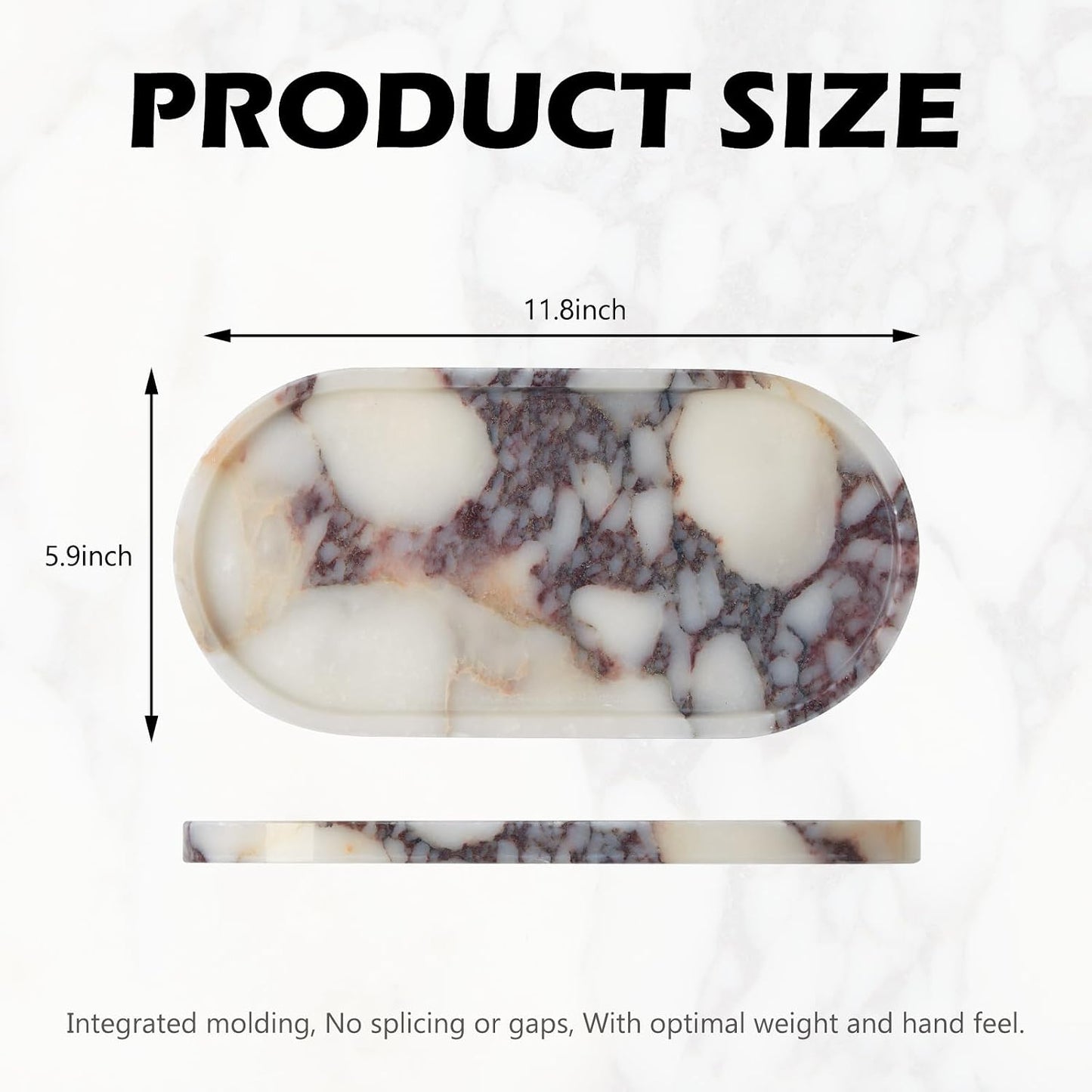 Oval Marble Tray / 11.8 x 5.9 x 0.7 / Oval-calacatta Viola / Natural