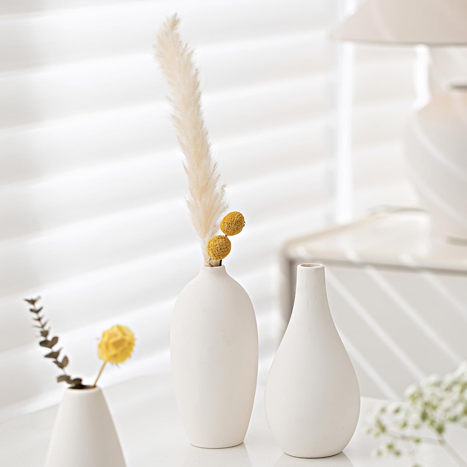White Ceramic Vase / White-gh-12 / Set of 12