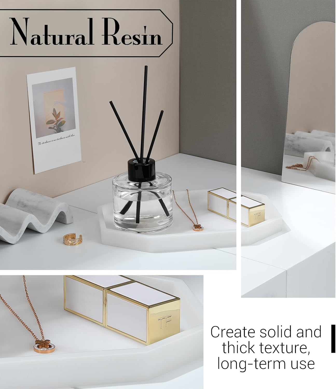 Vanity Tray / 8" Small Octagon Bathroom Vanity Tray / 7.9 x 5.6 x 0.7 / Milky White