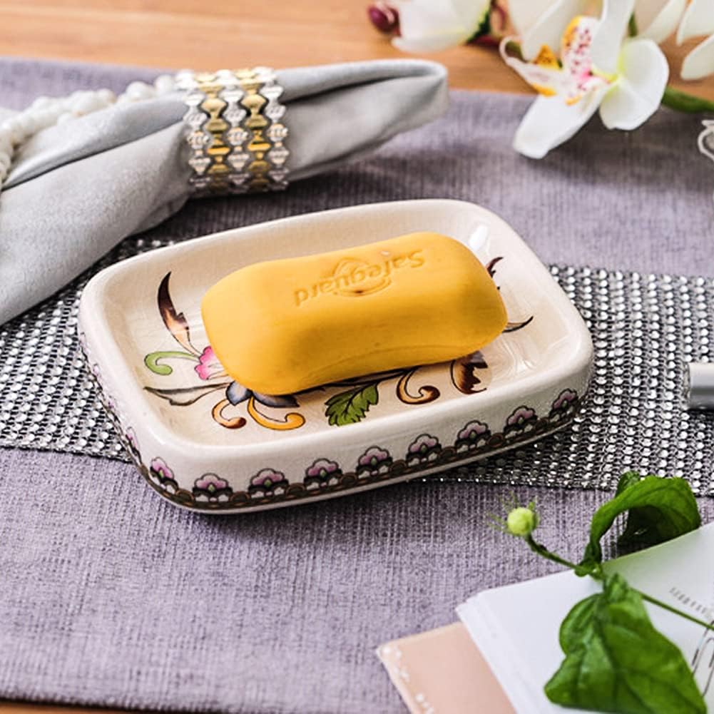 Ceramic Soap Dish Creative Ice Crack Ceramic Clorful / Clorful Flower Pattern Ceramic Soap Dish