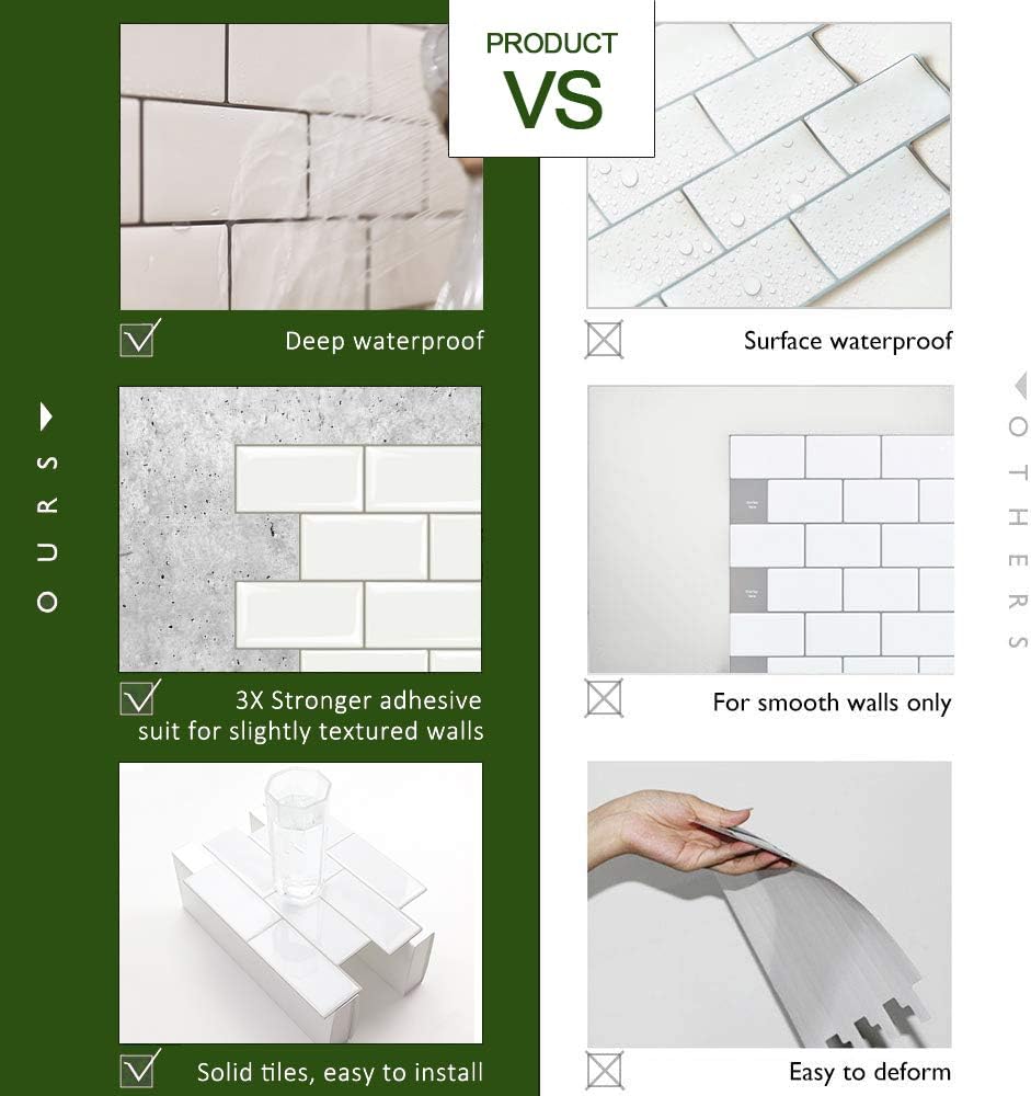 Stick on Tiles Backsplash / White