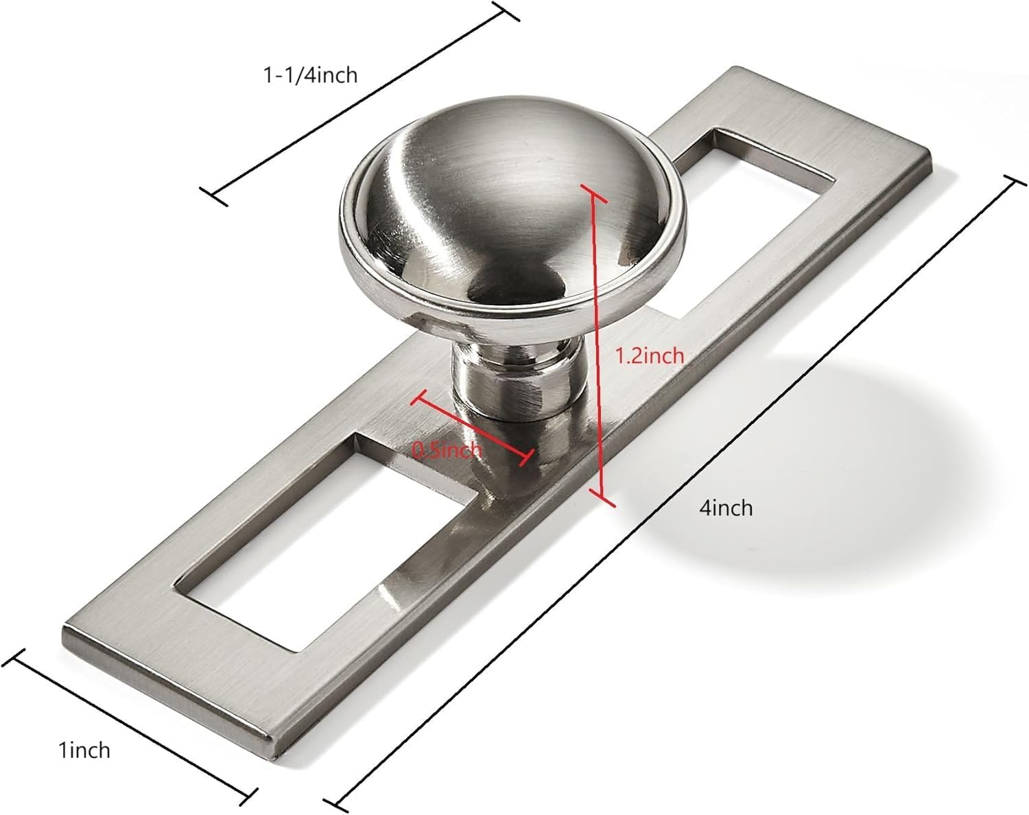 5 Pack 1-1/4 Inch Brushed Nickel Cabinet Knobs Backplate with Base Plate Zinc Solid Kitchen Cabinet Handles Drawer