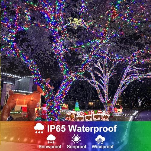 Multicolor Christmas Lights Outdoor, 66FT 200 LED Christmas Tree Lights