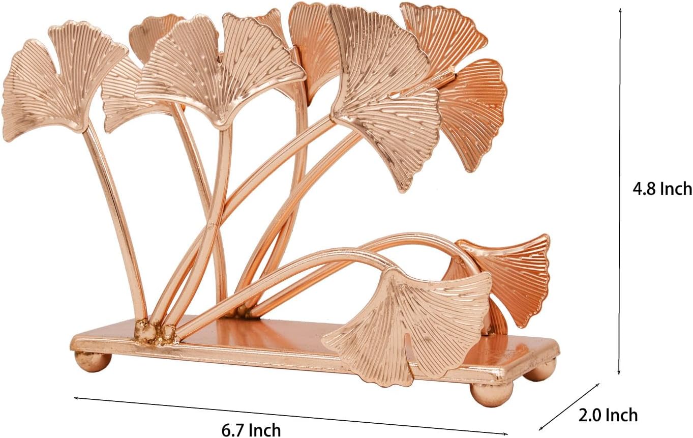 Ginkgo Leaf Napkin Holder / Rose Gold