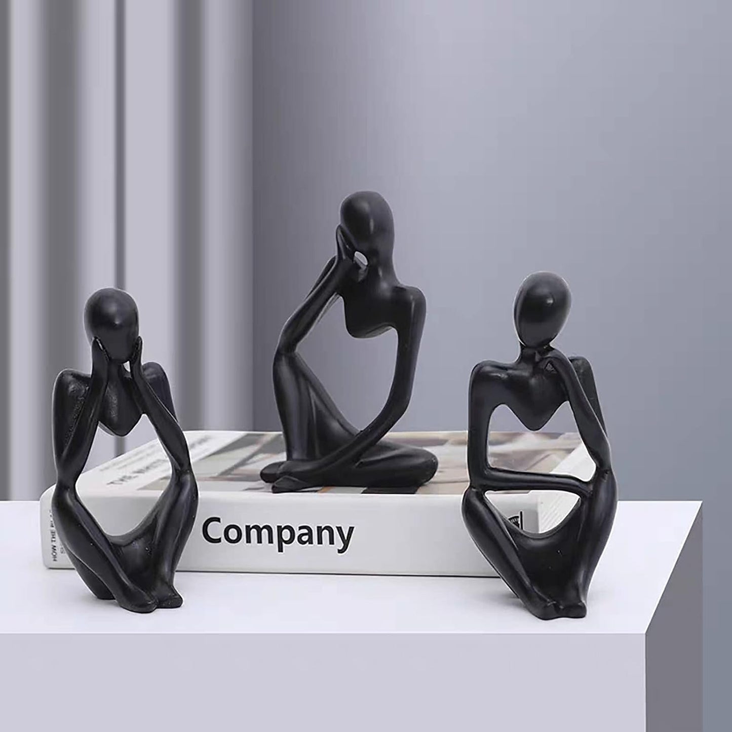 Thinker Statue Silicone Resin Mold Abstract Sculptures Figurines Decoration Office Desk / Set of 3